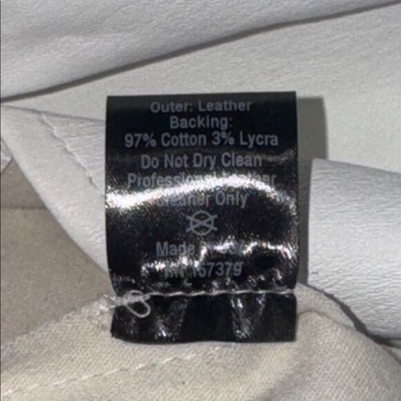 Susan Bender Ruched Stretch Leather Shirt in White Leather - Picture 8 of 9